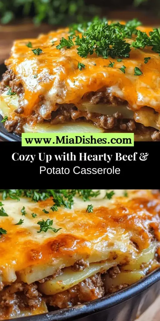 Indulge in the ultimate comfort food with our Hearty Ground Beef & Potato Comfort Casserole. This satisfying dish combines flavorful ground beef, tender potatoes, and creamy cheese for a deliciously warm meal. Perfect for family dinners or gatherings, it's easy to make and customize with your favorite veggies or alternative proteins. Share the warmth and create lasting memories around the table with this nostalgic recipe. #ComfortFood #Casserole #FamilyCooking #HeartyMeals #WeeknightDinner #Foodie #RecipeIdeas