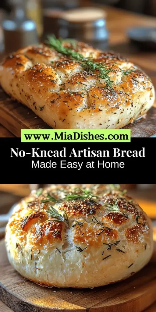 Discover the joy of baking with this easy no-knead artisan bread recipe! This method simplifies the bread-making process, allowing anyone to create a delicious loaf with minimal effort and no special tools. Learn about the essential ingredients, the magic of prolonged fermentation, and follow simple step-by-step instructions to craft your own crusty, flavorful bread. Perfect for novices and seasoned bakers alike, enjoy the rewards of freshly baked bread right at home.