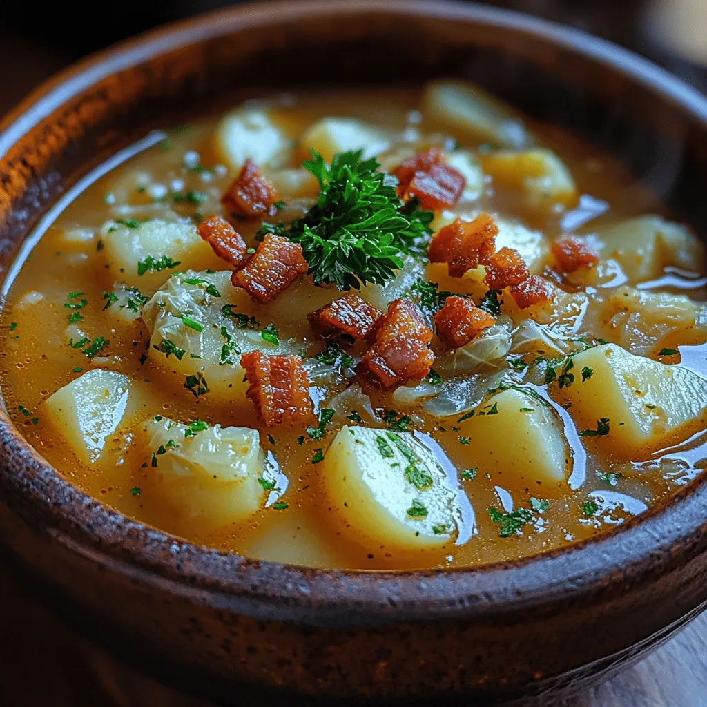 Irish cuisine is steeped in history and tradition, reflecting the rich culture and landscape of the Emerald Isle. Known for its hearty and comforting dishes, Irish food has a special way of bringing people together, whether around a family table or a cozy pub. One dish that embodies the essence of Irish cooking is the Hearty Irish Bacon, Cabbage, and Potato Soup. This soup is not just a meal; it's a warm embrace on a chilly day, a nostalgic nod to the simple yet robust flavors that define Irish fare.