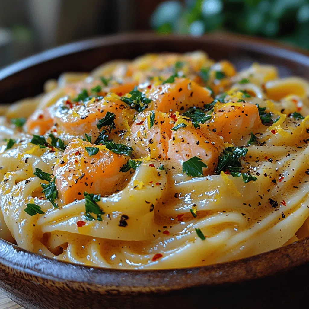 Lemon Zest Salmon Pasta is a vibrant and flavorful dish that brings together the freshness of seafood and the comfort of pasta in a delightful harmony. It’s a perfect meal for those who cherish quick, easy-to-make recipes that don’t compromise on taste or nutrition. The bright citrus notes from the lemon zest contrast beautifully with the rich, buttery flavor of the salmon, creating a dish that is not only satisfying but also visually appealing.