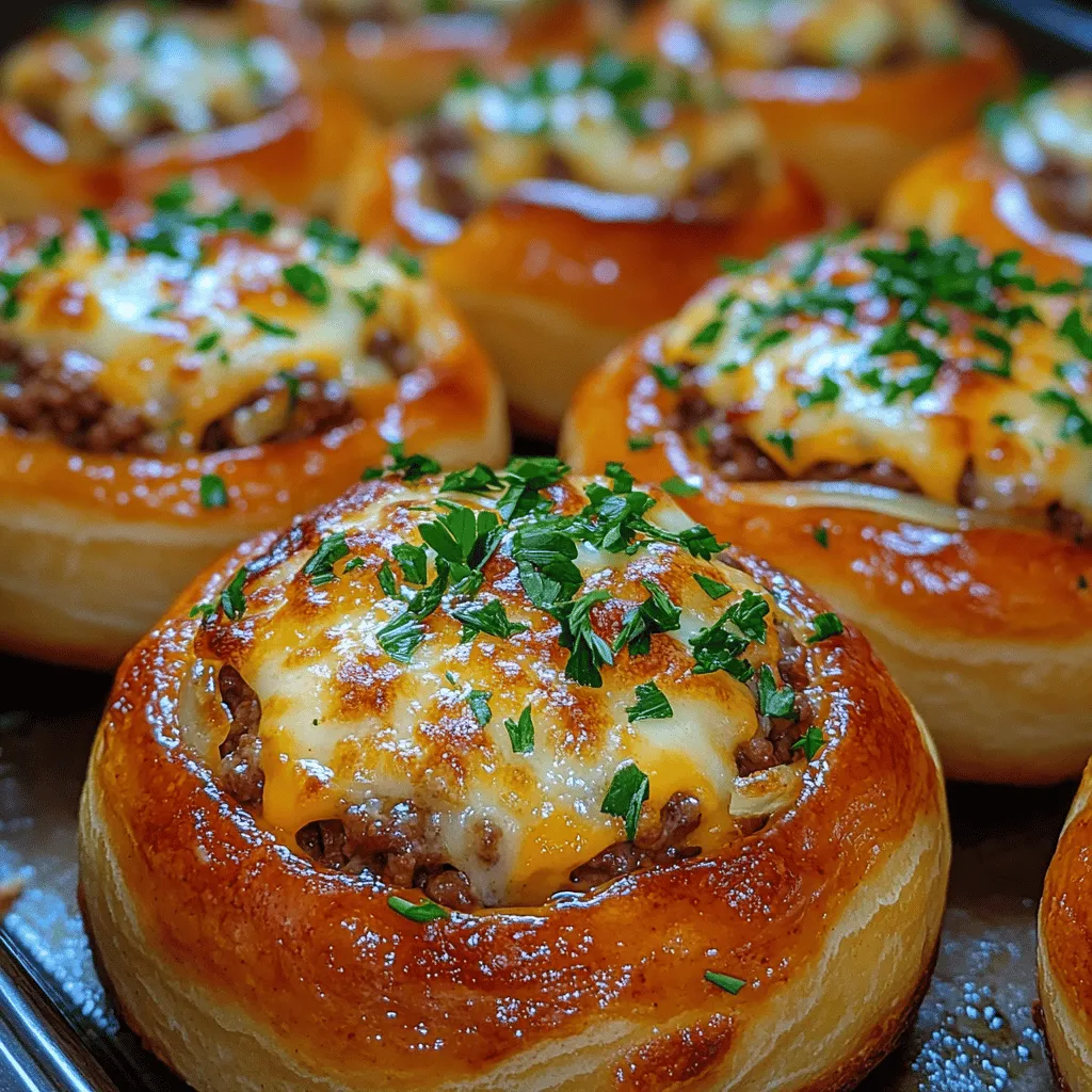 If you’re looking for a crowd-pleasing dish that combines classic cheeseburger flavors with a delightful twist, then Garlic Parmesan Cheeseburger Bombs are just what you need. This recipe marries the savory goodness of a cheeseburger with a buttery, garlic-infused topping, making it an irresistible treat for any occasion. Perfect for gatherings, game days, or even a fun family meal, these cheeseburger bombs are not only delicious but also incredibly easy to prepare.