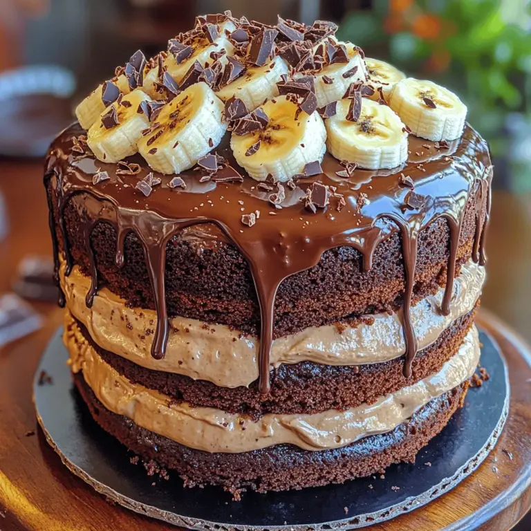 There’s something undeniably enchanting about the combination of rich, velvety chocolate and the natural sweetness of ripe bananas. The Decadent Double Chocolate Banana Layer Cake is a dessert that perfectly encapsulates this delightful blend, making it a favorite among chocolate and banana lovers alike. This cake is not just a treat for the taste buds; it's also a feast for the eyes, boasting multiple layers of chocolate cake filled and frosted with luscious banana goodness. Whether you’re celebrating a birthday, hosting a gathering, or simply indulging in a sweet craving, this cake is sure to create memorable moments.
