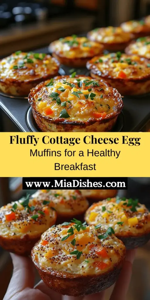 Looking for a nutritious and delicious breakfast option? Try these Fluffy Cottage Cheese Egg Muffins! Packed with protein and customizable with your favorite veggies and cheeses, they make a perfect start to your day. Easy to prepare and great for meal prep, these muffins are not only satisfying but also versatile. Enjoy them warm or cold, and store leftovers for a healthy snack throughout the week. Discover how these muffins can elevate your breakfast routine!