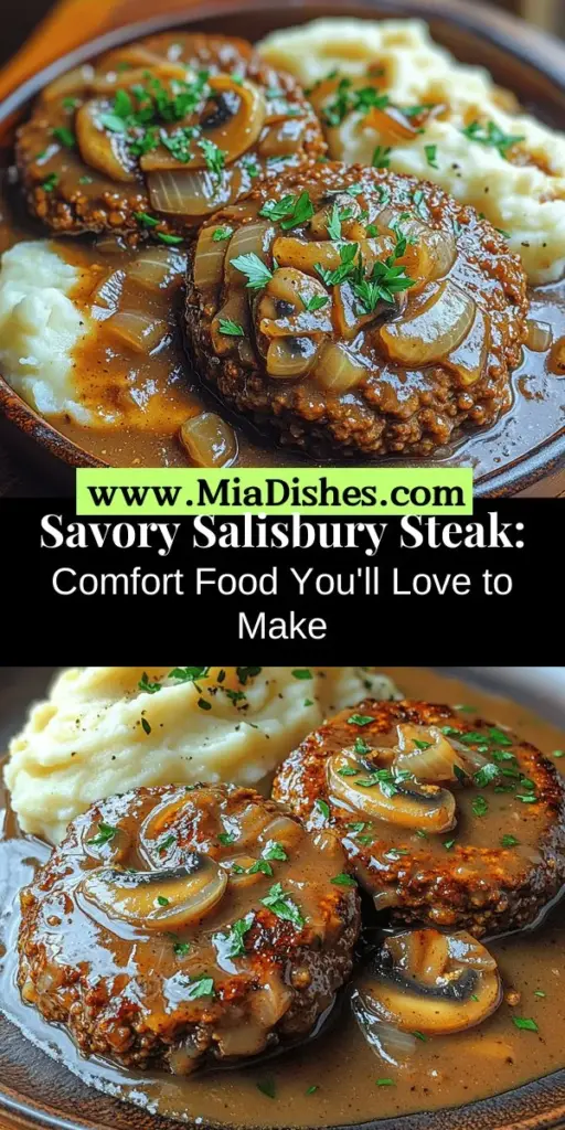 Dive into the comforting world of Savory Salisbury Steak Delight, a classic American dish guaranteed to warm hearts and satisfy appetites. This recipe features juicy ground beef patties smothered in rich gravy, making it perfect for family dinners or casual weeknight meals. Learn about the history of Salisbury steak, the importance of quality ingredients, and easy preparation tips to create a meal that's both nostalgic and delicious. Enjoy serving it with your favorite sides for a complete comfort food experience!