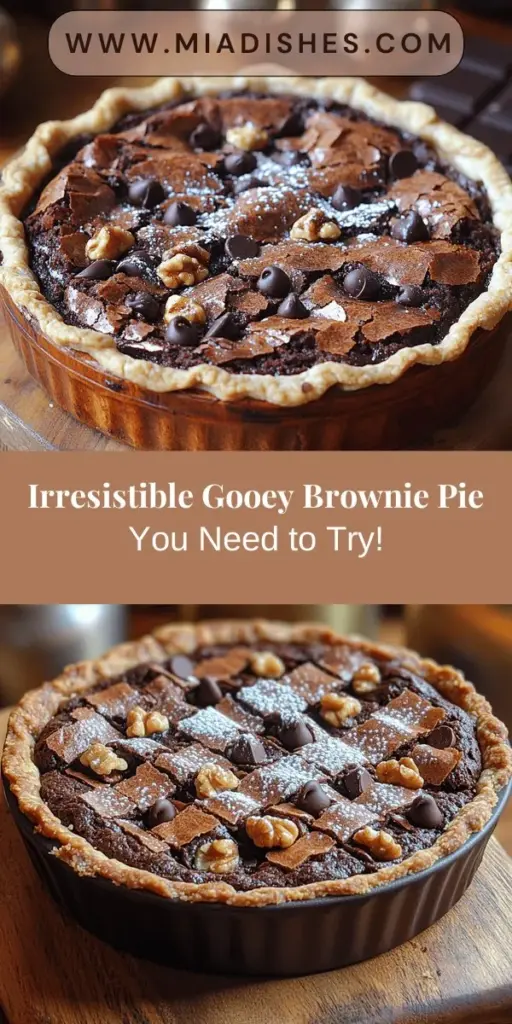 Discover the ultimate chocolate indulgence with this Gooey Brownie Pie recipe! Combining the best elements of traditional brownies with a rich, fudgy center and a crisp crust, this dessert is perfect for any occasion. Easy to make with simple ingredients, the result is a visually stunning pie that will impress friends and family alike. Serve warm with ice cream or whipped cream for an extra treat. Elevate your baking game and enjoy this delightful twist on a classic favorite!