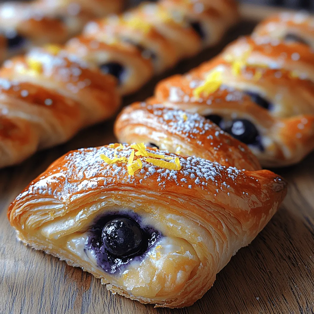 If you’re in search of a breakfast treat or delightful dessert to impress your family and friends, look no further than the Zesty Lemon Blueberry Cream Cheese Danish. This delectable pastry combines the bright, tangy flavors of fresh lemons with the sweet juiciness of blueberries, all wrapped in a flaky, buttery dough. Perfectly suited for brunch gatherings or a cozy afternoon snack, this Danish is a vibrant addition to any table.
