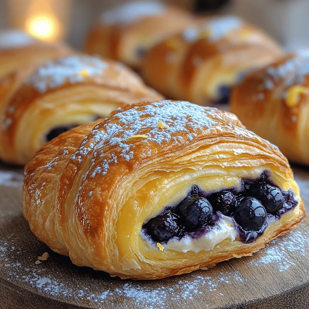 If you’re in search of a breakfast treat or delightful dessert to impress your family and friends, look no further than the Zesty Lemon Blueberry Cream Cheese Danish. This delectable pastry combines the bright, tangy flavors of fresh lemons with the sweet juiciness of blueberries, all wrapped in a flaky, buttery dough. Perfectly suited for brunch gatherings or a cozy afternoon snack, this Danish is a vibrant addition to any table.