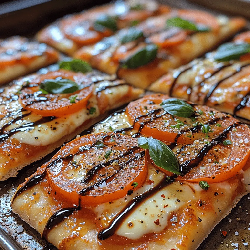 Caprese Flatbread Pizza is a delightful and easy-to-make dish that takes inspiration from the traditional Italian Caprese salad. This recipe combines the classic elements of fresh mozzarella, ripe tomatoes, and aromatic basil, all on a crispy flatbread base, creating a mouthwatering meal perfect for any occasion. Whether you're looking for a quick snack, an elegant appetizer for a dinner party, or a centerpiece for a casual gathering, this pizza is sure to impress.