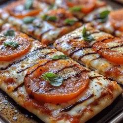 Caprese Flatbread Pizza is a delightful and easy-to-make dish that takes inspiration from the traditional Italian Caprese salad. This recipe combines the classic elements of fresh mozzarella, ripe tomatoes, and aromatic basil, all on a crispy flatbread base, creating a mouthwatering meal perfect for any occasion. Whether you're looking for a quick snack, an elegant appetizer for a dinner party, or a centerpiece for a casual gathering, this pizza is sure to impress.
