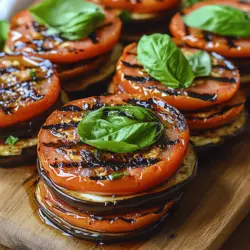 Grilled Eggplant & Tomato Stacks: A Summer Delight
