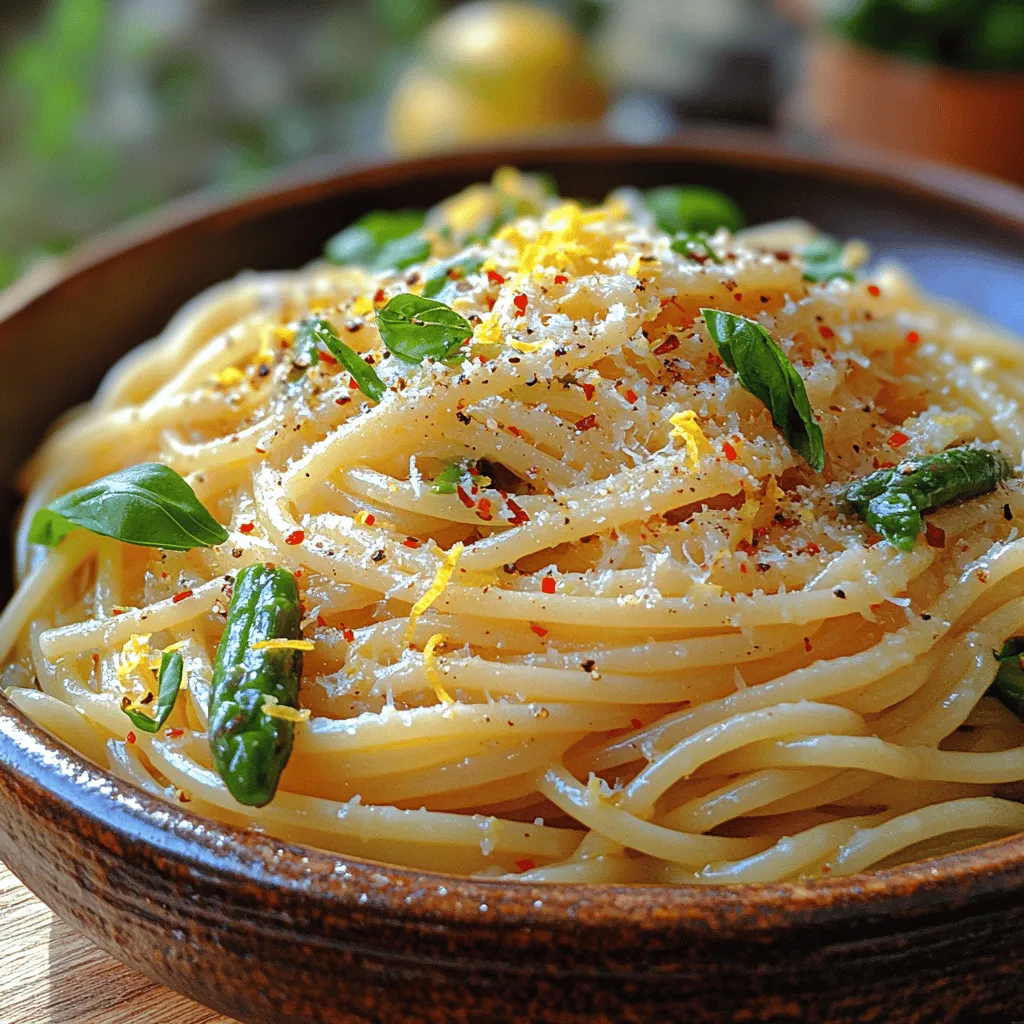 Welcome to a culinary adventure that celebrates the vibrant flavors of spring with our Zesty Asparagus & Lemon Delight. This delightful pasta dish is not only a feast for the eyes but also a tantalizing treat for the taste buds. The star ingredients, fresh asparagus and bright lemon, come together to create a refreshing and wholesome meal that is perfect for any occasion. Whether you're hosting a dinner party or simply enjoying a meal at home, this dish embodies the essence of seasonal cooking, utilizing fresh, high-quality ingredients to elevate your dining experience.