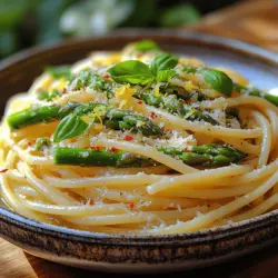Welcome to a culinary adventure that celebrates the vibrant flavors of spring with our Zesty Asparagus & Lemon Delight. This delightful pasta dish is not only a feast for the eyes but also a tantalizing treat for the taste buds. The star ingredients, fresh asparagus and bright lemon, come together to create a refreshing and wholesome meal that is perfect for any occasion. Whether you're hosting a dinner party or simply enjoying a meal at home, this dish embodies the essence of seasonal cooking, utilizing fresh, high-quality ingredients to elevate your dining experience.