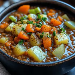 In the world of plant-based cuisine, few dishes embody the essence of comfort and nourishment quite like a hearty lentil soup. This Hearty Harvest Vegan Lentil Soup is a wholesome blend of protein-packed lentils, vibrant vegetables, and aromatic herbs, making it the perfect meal for any season. Imagine a bowl filled with rich flavors and a variety of textures that not only warms your belly but also nourishes your body. Not only is this soup easy to prepare, but it also offers a delightful medley of flavors that will satisfy both vegans and non-vegans alike.