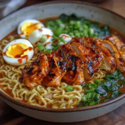 Fiery Chicken Ramen with Creamy Garlic Sauce