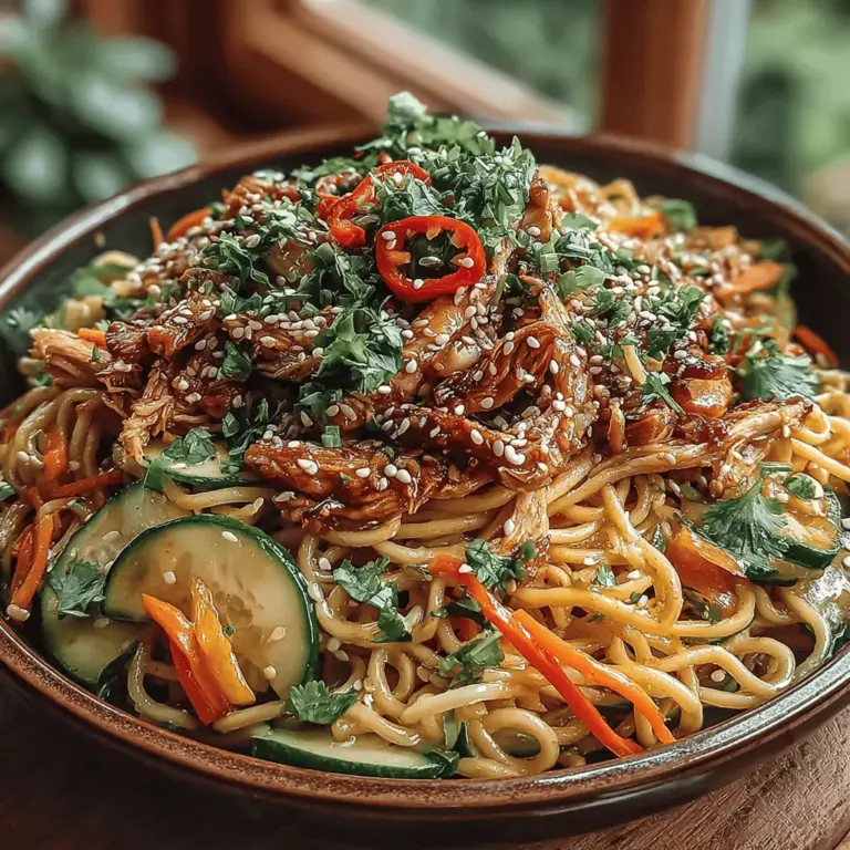 As the temperatures rise and summer approaches, finding the perfect dish that combines freshness, flavor, and ease of preparation becomes essential. Enter the Chilled Sesame Chicken Noodle Delight—a vibrant and satisfying meal that embodies the essence of summer dining. This recipe not only tantalizes the taste buds but also provides a beautiful medley of textures, making it a standout choice for various occasions. Whether you're hosting a potluck, preparing a quick weeknight dinner, or simply looking to enjoy a light yet hearty meal, this dish fits the bill perfectly.