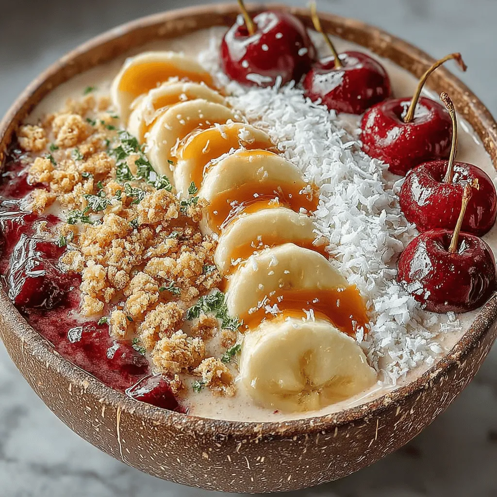 The Cherry Bliss Smoothie Bowl is not just a feast for the eyes; it’s a deliciously healthy way to kick-start your day or enjoy a refreshing snack. This vibrant dish brings together the tartness of cherries and the creaminess of bananas, creating a delightful balance of flavors that is as nourishing as it is satisfying. Bursting with vitamins, minerals, and antioxidants, this smoothie bowl is designed to fuel your body while tantalizing your taste buds.