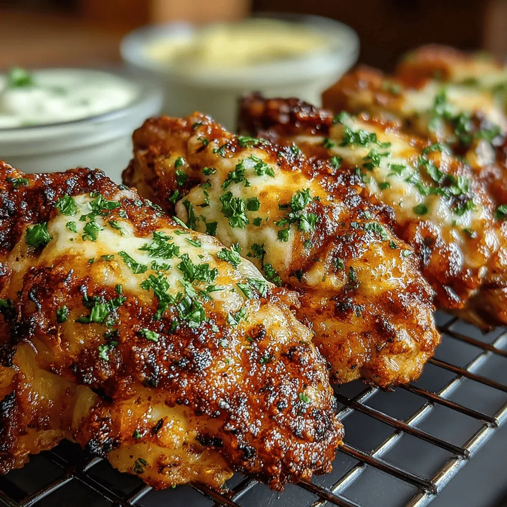 <strong>Introduction</strong>” /></p>
</p>
<h2>Coating the Wings: Achieving the Perfect Flavor Balance</h2>
</p>
<p>The key to delicious crispy baked ranch chicken wings lies in the coating. The initial step is to ensure that each wing is evenly coated with a blend of seasonings, which not only enhances flavor but also contributes to that coveted crispiness. Start by patting the chicken wings dry with paper towels; this helps to remove excess moisture, making it easier for the seasoning to adhere and for the wings to become crispy during baking.</p>
</p>
<p>For the coating, combine all-purpose flour with cornstarch, garlic powder, onion powder, smoked paprika, and salt in a large bowl. The flour provides a base for the crispiness, while the cornstarch helps achieve a light and crunchy texture. Toss the chicken wings in this mixture until fully coated.</p>
</p>
<h3>Applying Ranch Seasoning: Tips for Even Distribution</h3>
</p>
<p>Next, it’s time to apply the ranch seasoning. You can either use a store-bought ranch seasoning mix or make your own by combining dried herbs like dill, parsley, and chives with garlic powder, onion powder, and buttermilk powder. Once you have your ranch seasoning ready, sprinkle it evenly over the coated wings.</p>
</p>
<p>To ensure even distribution, consider using a large resealable plastic bag. Place the coated wings and ranch seasoning inside, seal the bag, and shake gently until the wings are well coated. This method ensures that every wing is flavored perfectly without clumping, leading to a uniform taste throughout.</p>
</p>
<h2>Arranging the Wings: Maximizing Crispiness</h2>
</p>
<p>After coating the wings, the next step is arranging them on a baking sheet. For optimal crispiness, it’s important to place the wings on a wire rack set over a baking sheet. This allows air to circulate around the wings, promoting even cooking and preventing sogginess. If you don’t have a wire rack, you can place the wings directly on a parchment-lined baking sheet, but make sure to leave space between each wing to allow for air circulation.</p>
</p>
<h3>Baking Process: Monitoring Time and Temperature</h3>
</p>
<p>Now that your wings are arranged, it’s time for the baking process. Preheat your oven to 425°F (220°C). This temperature is ideal for achieving a crispy exterior while ensuring that the chicken is cooked through. Bake the wings for approximately 40-45 minutes, flipping them halfway through to ensure even browning.</p>
</p>
<p>Use a meat thermometer to check for doneness; the internal temperature of the wings should reach 165°F (74°C). Monitoring the wings closely during the last few minutes of baking is essential, as different ovens may vary in cooking time.</p>
</p>
<h2>Achieving Extra Crispiness: The Broiling Technique</h2>
</p>
<p>For those who want to take their wings to the next level of crispiness, consider using the broiler at the end of the baking time. After the wings have cooked through, switch your oven to broil and place the wings under the broiler for an additional 2-3 minutes. Keep a close watch, as the broiler can quickly burn the wings. This step will give your chicken wings an irresistible golden-brown finish that’s perfect for presentation.</p>
</p>
<h2>Garnishing for Presentation: Fresh Parsley and Serving Suggestions</h2>
</p>
<p>Once your chicken wings are baked to perfection, it’s time to garnish them for serving. A sprinkle of freshly chopped parsley adds a pop of color and freshness that enhances the visual appeal. To elevate the flavor even further, consider drizzling a bit of ranch dressing over the wings before serving, or serve the dressing on the side for dipping.</p>
</p>
<h3>Serving Suggestions and Pairings</h3>
</p>
<p>Crispy baked ranch chicken wings are incredibly versatile and pair well with a variety of sides and beverages. Here are some suggestions to create a well-rounded meal:</p>
</p>
<h4>Complementary Dips: Exploring Options Beyond Ranch</h4>
</p>
<p>While ranch dressing is a classic choice, consider offering a variety of dips to cater to different tastes. Buffalo sauce, blue cheese dressing, and honey mustard are excellent alternatives that complement the flavor of the wings. For a spicy kick, serve a sriracha or chipotle mayo dip.</p>
</p>
<h4>Creative Side Dishes to Serve with Chicken Wings</h4>
</p>
<p>To round out your meal, serve your chicken wings with creative side dishes. Here are a few ideas:</p>
</p>
<p>– <strong>Coleslaw</strong>: A crunchy, tangy slaw provides a refreshing contrast to the savory wings.</p>
<p>– <strong>Potato Wedges</strong>: Crispy, seasoned potato wedges are a filling accompaniment.</p>
<p>– <strong>Vegetable Platter</strong>: A colorful assortment of fresh veggies like carrots, celery, and bell peppers adds crunch and healthiness to your spread.</p>
<p>– <strong>Mac and Cheese</strong>: For a comfort-food twist, creamy macaroni and cheese pairs beautifully with the wings.</p>
</p>
<h4>Beverage Pairings: What to Drink with Your Wings</h4>
</p>
<p>Choosing the right beverages can elevate your chicken wing experience. Here are some drink options that pair well:</p>
</p>
<p>– <strong>Craft Beer</strong>: A hoppy IPA or a light lager complements the rich flavors of the wings.</p>
<p>– <strong>Soda</strong>: Classic cola or lemon-lime soda can balance the spice and richness of the wings.</p>
<p>– <strong>Iced Tea</strong>: A refreshing glass of sweet or unsweetened iced tea works well for a casual gathering.</p>
<p>– <strong>Cider</strong>: A crisp apple or pear cider is a delightful option that adds a hint of sweetness.</p>
</p>
<h2>Nutritional Information and Considerations</h2>
</p>
<p>Understanding the nutritional value of your food is essential, especially when preparing chicken wings. Here’s a breakdown of what you can expect from this recipe, along with some ingredient modifications to suit your dietary needs.</p>
</p>
<h3>Understanding the Nutrition of Chicken Wings</h3>
</p>
<p>Chicken wings are a great source of protein, providing essential nutrients while being relatively low in carbohydrates. However, they can also be high in calories and fat, particularly if fried. A typical serving of baked chicken wings (about four wings) contains around 350 calories, 23 grams of protein, and 25 grams of fat, depending on the coating and cooking method.</p>
</p>
<h3>Balancing Flavor and Health: Ingredient Modifications</h3>
</p>
<p>To make the wings a bit healthier without sacrificing flavor, consider the following modifications:</p>
</p>
<p>– <strong>Use Skinless Chicken</strong>: Opt for skinless wings to reduce fat content.</p>
<p>– <strong>Air Fry</strong>: If you have an air fryer, you can achieve a similar crispy texture with less oil.</p>
<p>– <strong>Whole Wheat Flour</strong>: Substitute all-purpose flour with whole wheat flour for added fiber.</p>
</p>
<h3>Dietary Considerations: Gluten-Free, Dairy-Free Options</h3>
</p>
<p>If you have dietary restrictions, this recipe can be easily adjusted:</p>
</p>
<p>– <strong>Gluten-Free</strong>: Use a gluten-free flour blend or almond flour instead of all-purpose flour for the coating.</p>
<p>– <strong>Dairy-Free</strong>: For a dairy-free ranch seasoning, ensure you use non-dairy alternatives in your seasoning mix and dips. Nutritional yeast can provide a cheesy flavor without dairy.</p>
</p>
<h2>Conclusion</h2>
</p>
<p>Crispy Baked Ranch Chicken Wings are not only simple to make but also deliver a delightful balance of flavors and textures that satisfy any palate. With the versatility of this recipe, you can easily adapt it to suit your preferences or dietary needs. Whether enjoyed as an appetizer or a main dish, these wings are sure to become a favorite in your recipe collection. Enjoy the process of making them and savor the delicious results!</p>
</div>