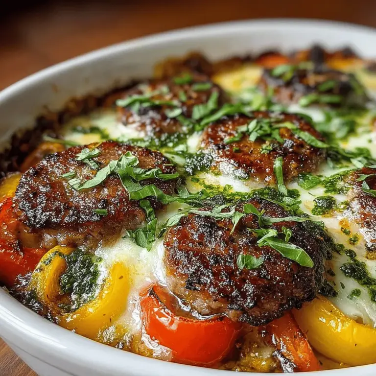 If you're in search of a comforting yet vibrant dish that packs a punch of flavor, look no further than the Zesty Italian Sausage and Pepper Bake. This hearty meal brings together the rich and savory notes of Italian sausage, complemented by the sweet and slightly tangy flavors of fresh bell peppers and onions. It’s an ideal choice for both weeknight dinners and gatherings, thanks to its ease of preparation and the delightful aroma that fills the kitchen as it bakes.