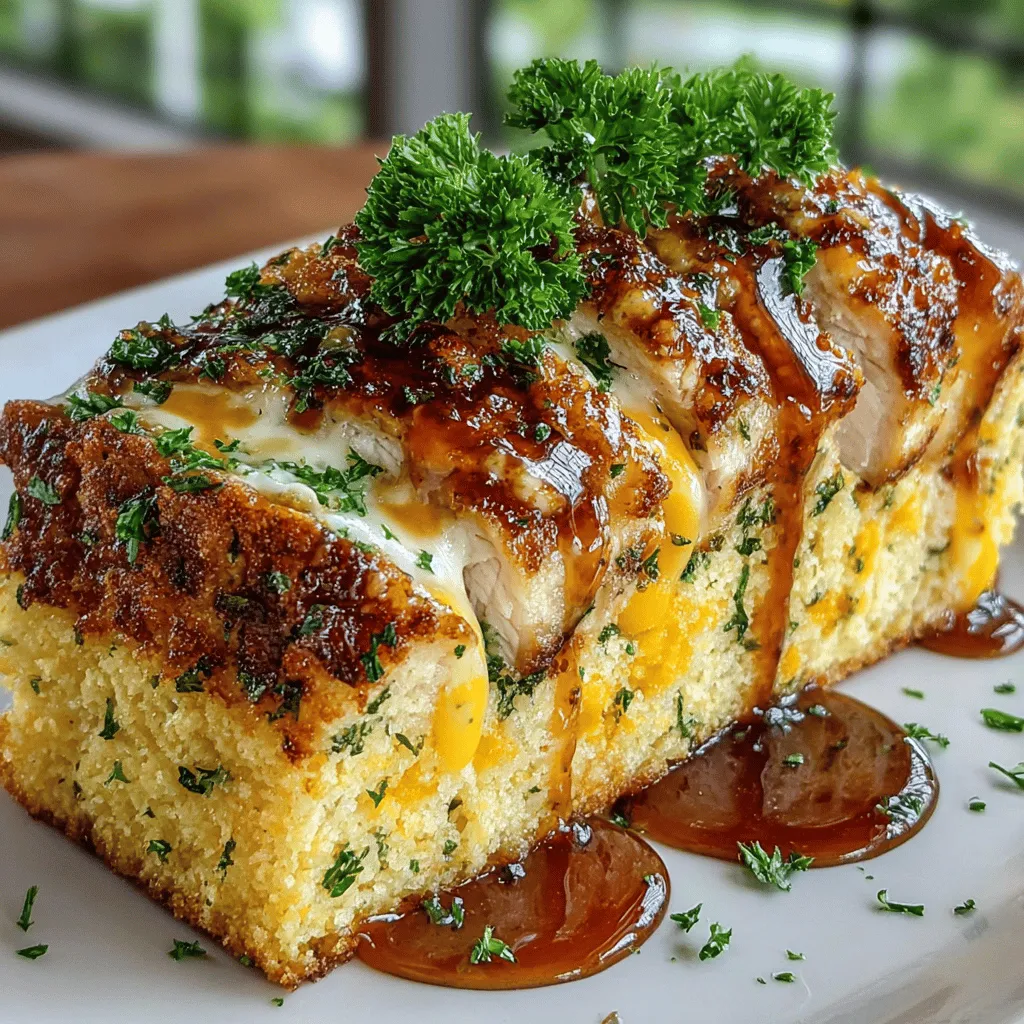 The Honey Butter Glazed Cornbread Chicken Bake is a delightful culinary creation that beautifully marries sweet and savory flavors. This dish features tender chicken nestled in a bed of cheesy cornbread, all topped with a luscious honey butter glaze that adds an irresistible finishing touch. Whether you're looking for a comforting family dinner, planning a gathering with friends, or seeking a standout dish for your next potluck, this recipe fits the bill perfectly. It combines ease of preparation with a satisfying taste that will leave everyone asking for seconds.