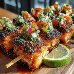 Citrusy Salmon Skewers with Zesty Lime Salsa