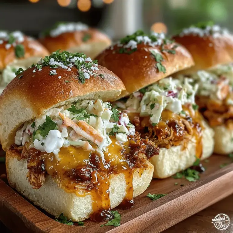 Sliders have become a beloved staple in casual dining, perfect for gatherings, parties, or even a cozy weeknight dinner at home. Their bite-sized nature makes them incredibly versatile, allowing for a variety of flavors and ingredient combinations that can cater to any palate. Among the many slider options, Tangy Mustard BBQ Chicken Sliders stand out for their unique and vibrant flavor profile. This recipe marries the zesty kick of mustard with the smoky notes of BBQ, creating a savory experience that is sure to please any crowd.