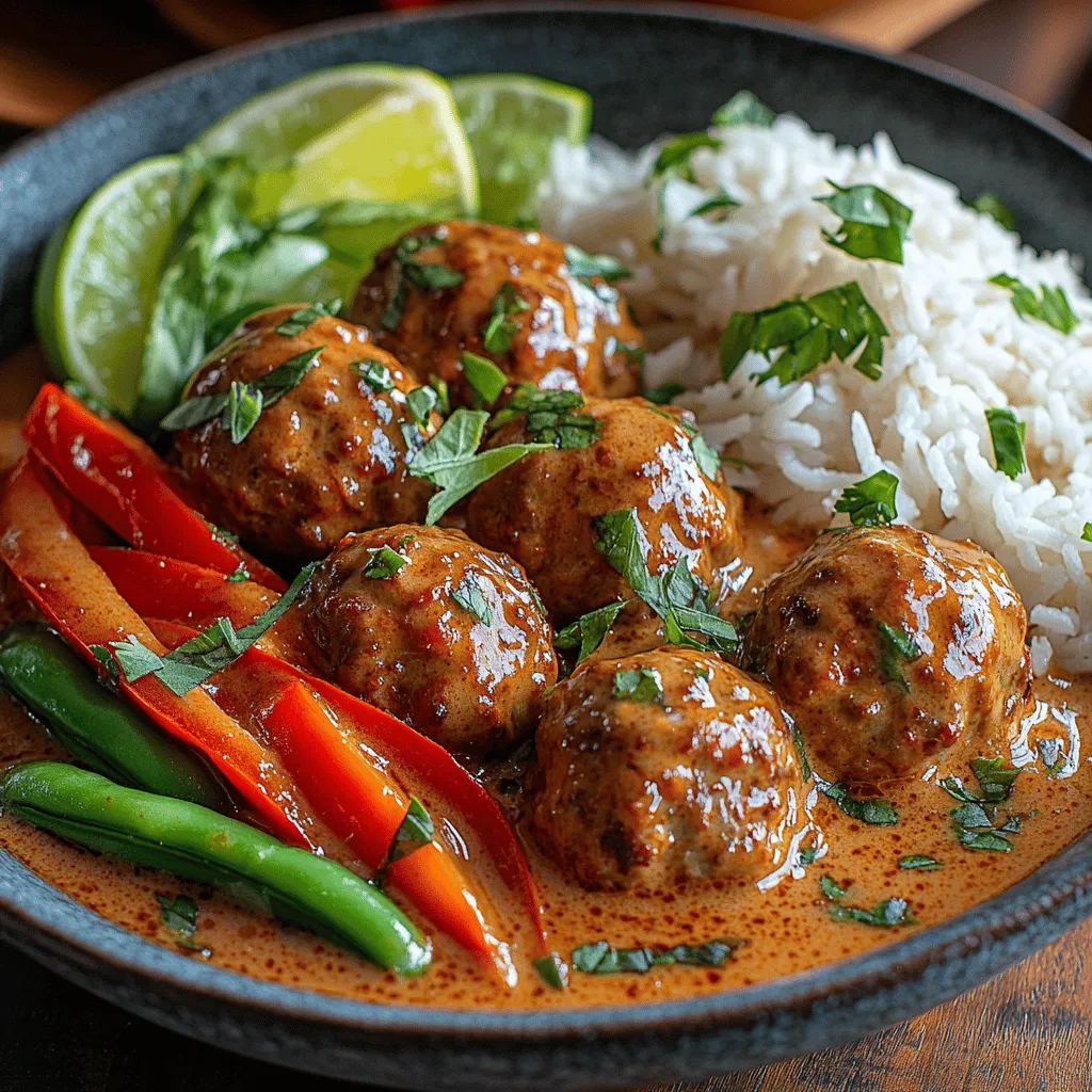 Thai cuisine is celebrated worldwide for its vibrant flavors and aromatic dishes, and among its many treasures, the Thai Red Curry Meatballs stand out as a delightful fusion of taste and texture. Originating from the bustling street food scenes of Thailand, this dish marries the rich, creamy essence of coconut milk with the warm, spicy notes of red curry paste. The result is a dish that is not only comforting but also packed with bold flavors that transport your taste buds to Southeast Asia.