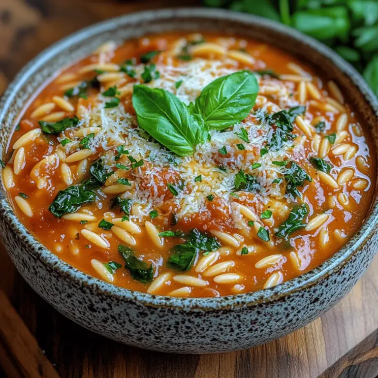 Creamy Tomato Orzo is a delectable dish that marries the luscious flavors of ripe tomatoes and rich cream with the comforting, pasta-like texture of orzo. This recipe is not only a feast for the taste buds but also a versatile option that can easily transition from a quick weeknight meal to a delightful addition for a cozy gathering. With its vibrant colors and a creamy consistency, this dish appeals to both the eyes and the palate, making it a favorite among many.