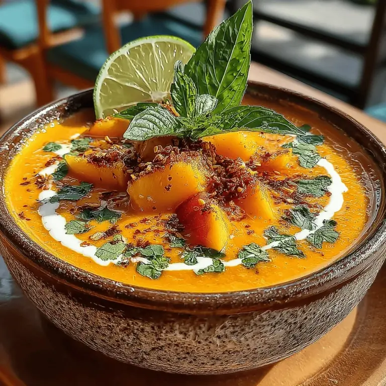 Peach soup may not be the first dish that comes to mind when thinking of summer recipes, but it is a delightful hidden gem that deserves a spot on your table. This lesser-known dish is incredibly versatile; it can be served as a starter, a light lunch, or even as a dessert, depending on how you choose to prepare and present it. The natural sweetness of peaches pairs beautifully with a variety of savory ingredients, allowing for endless experimentation in the kitchen.