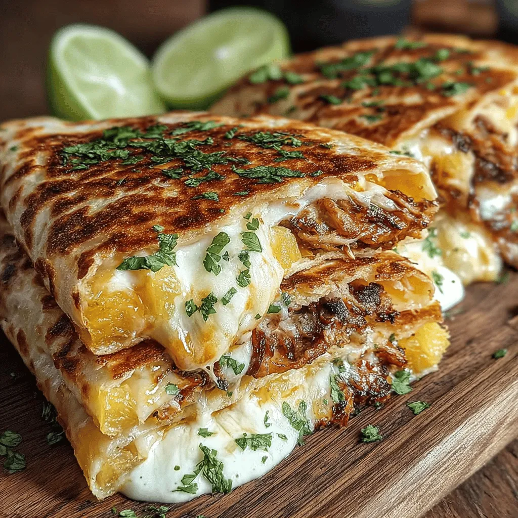 The magic of Grilled Chicken Pineapple Quesadillas is in their flavor profile. The savory notes of seasoned chicken meld seamlessly with the sweet juiciness of pineapple, creating a delightful contrast that keeps your taste buds engaged. This balance of flavors is what makes these quesadillas a standout choice for any meal.