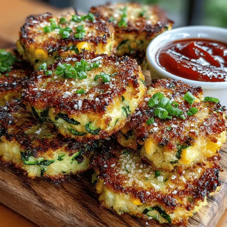 If you're on the lookout for a delicious and nutritious snack or appetizer, look no further than Zucchini Corn Parmesan Bites. This delightful recipe combines the subtle sweetness of corn with the fresh, mild flavor of zucchini, all brought together by the rich, nutty essence of Parmesan cheese. Whether you're planning a casual gathering, a festive celebration, or simply need a wholesome snack for yourself, these bites offer a perfect blend of taste and health, making them a fantastic choice for any occasion.