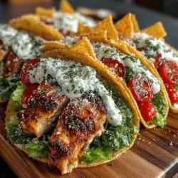 Crunchy Mini Chicken Caesar Wraps offer a refreshing and portable take on the beloved classic Caesar salad. This recipe is perfect for anyone seeking a satisfying meal that doesn't compromise on flavor or nutrition. The combination of tender, grilled chicken, crisp romaine lettuce, and juicy cherry tomatoes, all enveloped in a soft flour tortilla, makes these wraps not only delicious but also visually appealing. The addition of crispy tortilla chips provides an unexpected crunch, enhancing the overall texture and making them a favorite for both children and adults alike.