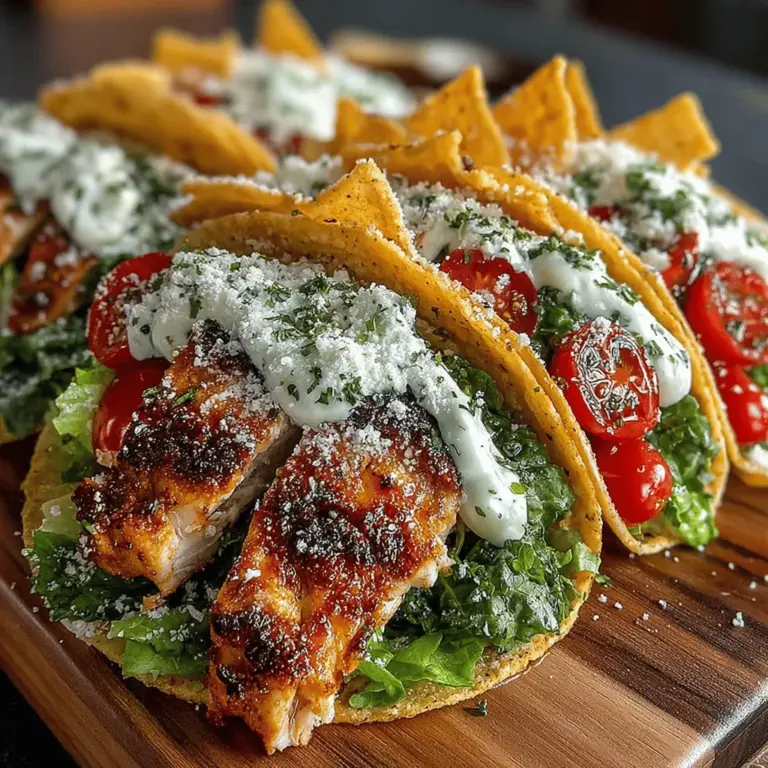 Crunchy Mini Chicken Caesar Wraps offer a refreshing and portable take on the beloved classic Caesar salad. This recipe is perfect for anyone seeking a satisfying meal that doesn't compromise on flavor or nutrition. The combination of tender, grilled chicken, crisp romaine lettuce, and juicy cherry tomatoes, all enveloped in a soft flour tortilla, makes these wraps not only delicious but also visually appealing. The addition of crispy tortilla chips provides an unexpected crunch, enhancing the overall texture and making them a favorite for both children and adults alike.