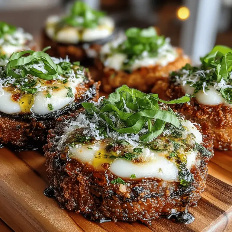 Mini Eggplant Parmesan Bites are the perfect addition to any gathering, serving as both a delightful appetizer and an enticing side dish. These bite-sized morsels encapsulate the essence of traditional eggplant Parmesan while presenting a fun and shareable format. With their crispy exterior and gooey cheese filling, these bites are sure to please both eggplant enthusiasts and skeptics alike.