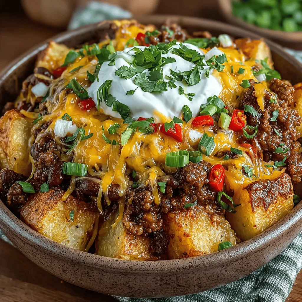 The flavor profile of Cheesy Chili Potato Heaven is a harmonious blend of savory, spicy, and creamy elements. The potatoes serve as a base, providing a soft and hearty texture that complements the richness of the chili and the creaminess of the cheese. Each bite delivers a burst of flavor, with the chili offering a kick of heat that is balanced by the smoothness of melted cheese.