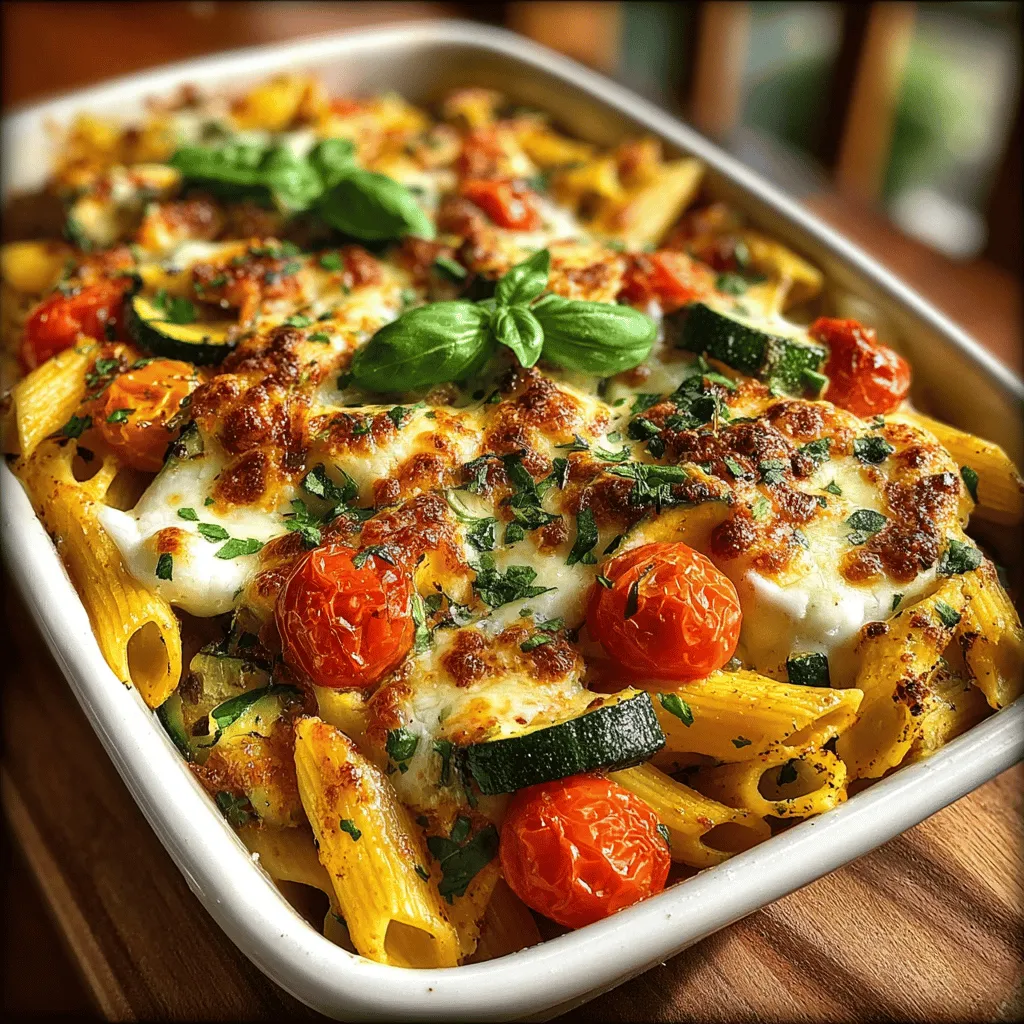 <strong>Introduction</strong>” /></p>
</p>
<h2>Timing and Order of Adding Ingredients</h2>
</p>
<p>When preparing the Sunny Garden Pasta Bake, timing is crucial to ensure the perfect blend of flavors and textures. Begin by cooking your pasta according to the package instructions until it is al dente. Aim to drain it a minute or two earlier than suggested, as it will continue to cook in the oven. While the pasta is boiling, you can prepare your vegetables. Start by sautéing onions and garlic in a splash of olive oil until they are fragrant and translucent, which usually takes about 3-5 minutes. After that, add your choice of vegetables, such as bell peppers, zucchini, and cherry tomatoes. Sauté them for an additional 5-7 minutes until they are tender but still vibrant in color.</p>
</p>
<p>Once the vegetables have cooked, remove them from the heat and let them cool slightly. This will help in the mixing process. Next, combine the cooked pasta with the sautéed vegetables. Add the ricotta cheese, which will contribute a creamy texture, and mix well to ensure even distribution.</p>
</p>
<h2>Combining Ingredients</h2>
</p>
<h3>How to Mix Pasta and Vegetables Effectively</h3>
</p>
<p>The key to a successful Sunny Garden Pasta Bake lies in the thorough mixing of pasta and vegetables. To do this, place the drained pasta in a large mixing bowl, followed by the sautéed vegetables. Use a gentle folding technique rather than aggressive stirring to maintain the shape of the pasta. This method prevents breakage and ensures that each piece of pasta is coated with the delicious vegetable mixture. Incorporate the ricotta cheese gradually, mixing until all ingredients are evenly distributed. For an extra flavor boost, sprinkle in your favorite herbs, such as basil or oregano, during this stage.</p>
</p>
<h3>Incorporating Ricotta Cheese for Creaminess</h3>
</p>
<p>Ricotta cheese is the star ingredient that adds a luscious creaminess to the pasta bake. To achieve the best results, opt for fresh ricotta, which is smoother and has a milder flavor than its store-bought counterparts. When adding it to the pasta-vegetable mixture, consider using a spatula to fold it in gently, allowing the ricotta to blend seamlessly without turning the mixture into a paste. The result should be a creamy consistency that clings to the pasta while leaving pockets of ricotta throughout for delightful bursts of flavor.</p>
</p>
<h2>Assembling the Bake</h2>
</p>
<h3>Importance of Layering and Cheese Distribution</h3>
</p>
<p>Layering is essential for achieving a harmonious blend of flavors in your Sunny Garden Pasta Bake. Start by spreading half of the pasta mixture evenly in the bottom of your chosen baking dish. Next, add a layer of shredded mozzarella cheese, which will melt beautifully and contribute to the dish’s gooey texture. Follow this with the remaining pasta mixture, ensuring it is distributed evenly. Finally, top the bake with a generous amount of mozzarella and a sprinkle of grated Parmesan cheese. This layering technique not only enhances flavor but also ensures that every bite is packed with cheesy goodness.</p>
</p>
<h3>Choosing the Right Baking Dish</h3>
</p>
<p>Selecting the appropriate baking dish can significantly impact the final result of your pasta bake. A glass or ceramic casserole dish is ideal as it allows for even cooking and browning. A 9×13 inch dish is a perfect size for this recipe, providing enough space for layering while ensuring it cooks evenly. If you prefer a crispy edge, consider using a cast-iron skillet, which can go from stovetop to oven seamlessly. Regardless of your choice, lightly grease the dish with olive oil or cooking spray to prevent sticking.</p>
</p>
<h2>The Baking Process</h2>
</p>
<h3>What to Look for When Determining Doneness</h3>
</p>
<p>Baking the Sunny Garden Pasta Bake typically requires around 25-30 minutes at 375°F (190°C). Keep an eye on the bake during the last 10 minutes of cooking. It’s ready when the cheese is melted and bubbly, and the edges are starting to turn golden brown. A gentle shake of the dish can also indicate doneness; if the center jiggles slightly, it may need a few more minutes.</p>
</p>
<h3>Tips for Achieving a Bubbly and Golden Top</h3>
</p>
<p>To achieve that coveted bubbly and golden top, consider the following tips:</p>
<p>1. <strong>Broil at the End</strong>: For a few minutes, switch your oven to broil after the pasta bake has finished cooking. This will create a beautiful crust on the cheese.</p>
<p>2. <strong>Use Fresh Cheese</strong>: Freshly grated cheese melts better than pre-packaged options, leading to a creamier texture and better browning.</p>
<p>3. <strong>Watch Closely</strong>: When broiling, keep a close eye on the dish, as it can go from beautifully browned to burnt quickly.</p>
</p>
<h2>Serving Suggestions and Pairings</h2>
</p>
<h3>Ideal Occasions for Serving Sunny Garden Pasta Bake</h3>
</p>
<p>The Sunny Garden Pasta Bake is versatile and can be enjoyed on various occasions. It makes for a perfect weeknight dinner, a gathering with friends, or a comforting family meal. Additionally, it’s an excellent dish for potlucks or picnics, as it can be made ahead of time and served warm or at room temperature.</p>
</p>
<h3>Suggested Side Dishes to Complement the Meal</h3>
</p>
<p>To round out your meal, consider pairing your pasta bake with a light side salad. A simple arugula salad with lemon vinaigrette adds a refreshing contrast to the rich flavors of the bake. Alternatively, roasted or steamed vegetables can enhance the dish’s wholesome appeal.</p>
</p>
<h3>Salad Options to Balance Flavors</h3>
</p>
<p>For a delightful salad that complements the Sunny Garden Pasta Bake, try a Mediterranean-style salad with cucumbers, Kalamata olives, and feta cheese. Toss in some cherry tomatoes and a drizzle of olive oil and red wine vinegar for added flavor. This salad will balance the richness of the pasta bake and provide a refreshing crunch.</p>
</p>
<h3>Bread Selections for a Complete Dining Experience</h3>
</p>
<p>A crusty baguette or garlic bread pairs wonderfully with the pasta bake, allowing you to soak up any delicious sauce that might be left on the plate. For a healthier option, consider serving whole-grain bread or a rustic sourdough.</p>
</p>
<h3>Recommended Beverages to Pair with the Dish</h3>
</p>
<p>To elevate your dining experience, pair the Sunny Garden Pasta Bake with a light-bodied white wine, such as Sauvignon Blanc or Pinot Grigio. Alternatively, a refreshing sparkling water with a slice of lemon can cleanse the palate beautifully.</p>
</p>
<h2>Nutritional Information</h2>
</p>
<h3>Breakdown of Calories and Macronutrients per Serving</h3>
</p>
<p>A serving of Sunny Garden Pasta Bake generally contains around 350-400 calories, depending on portion size and ingredients used. The dish offers a balanced mix of carbohydrates, proteins, and fats, making it a satisfying meal option. Each serving typically contains approximately:</p>
<p>– <strong>Protein</strong>: 15-20 grams</p>
<p>– <strong>Carbohydrates</strong>: 50-60 grams</p>
<p>– <strong>Fat</strong>: 15-20 grams</p>
</p>
<h3>Benefits of a Balanced Meal Featuring Vegetables and Whole Grains</h3>
</p>
<p>The Sunny Garden Pasta Bake is not only delicious but also offers numerous health benefits. Packed with colorful vegetables, it provides essential vitamins and minerals that support overall health. Whole-grain pasta adds fiber to the dish, promoting digestive health and keeping you full longer. This combination of nutrients makes it a well-rounded meal option for any diet.</p>
</p>
<h3>Tips for Modifying the Recipe for Dietary Preferences</h3>
</p>
<p>If you have dietary restrictions, the Sunny Garden Pasta Bake can easily be modified. For a vegan version, substitute ricotta with a plant-based alternative, such as cashew cheese or tofu blended with nutritional yeast. For a gluten-free option, use gluten-free pasta made from brown rice or chickpeas. Adjusting the recipe to fit your dietary needs ensures everyone can enjoy this delightful dish.</p>
</p>
<h2>Conclusion</h2>
</p>
<p>The Sunny Garden Pasta Bake is a delightful and hearty meal that celebrates the vibrant flavors of fresh vegetables and creamy cheese. Its versatility allows for endless ingredient variations, making it a perfect recipe to adapt according to seasonal produce. Whether enjoyed on a cozy weeknight or at a festive gathering, this pasta bake promises to bring joy and warmth to the dining table. Embrace the art of cooking by experimenting with different ingredients and sharing this wholesome dish with your loved ones. Enjoy the process and savor the smiles that come from serving a delicious meal!</p>
</div>
