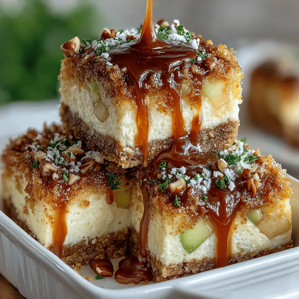 Cheesecake is a beloved dessert that has taken many forms over the years, from the classic New York style to fruit-topped varieties, and even no-bake versions. Among these, cheesecake bars have gained immense popularity for their versatility and ease of preparation. Caramel Apple Cheesecake Bars are a delightful twist on the traditional cheesecake, combining the creamy richness of cheesecake with the seasonal flavors of caramel and apples. This recipe not only satisfies your sweet tooth but also evokes the cozy feelings of fall, making it a perfect addition to any gathering or holiday celebration.