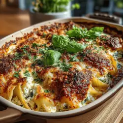 Cheesy Spinach Stuffed Shells Bake