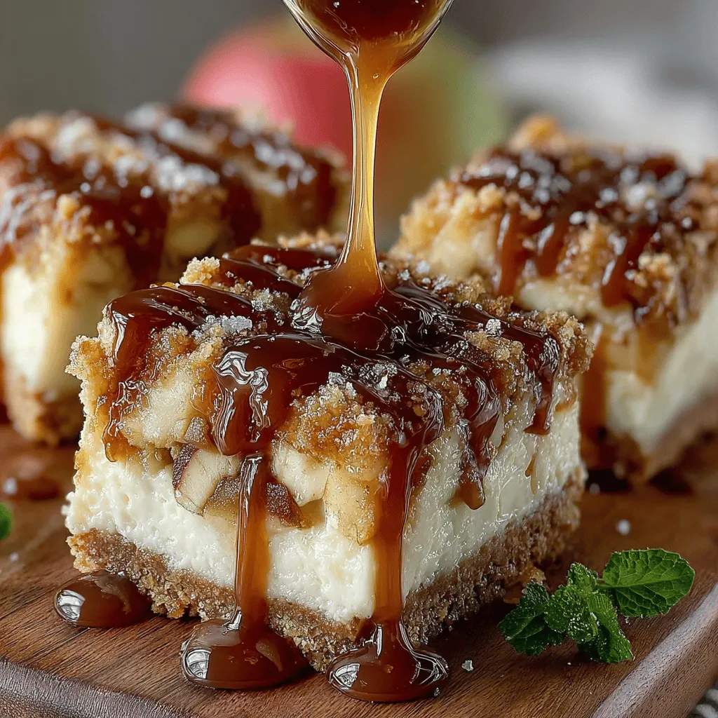 - 1 ½ cups graham cracker crumbs - ⅓ cup granulated sugar - ½ cup unsalted butter, melted - 1 teaspoon ground cinnamon - 16 oz cream cheese, softened - ½ cup sour cream - 1 cup granulated sugar - 2 large eggs - 1 teaspoon vanilla extract - 1 tablespoon lemon juice - 3 cups apples, peeled, cored, and diced (preferably Granny Smith or Honeycrisp) - ½ cup brown sugar - 1 teaspoon ground cinnamon - ¼ teaspoon salt - ½ cup caramel sauce (store-bought or homemade)
