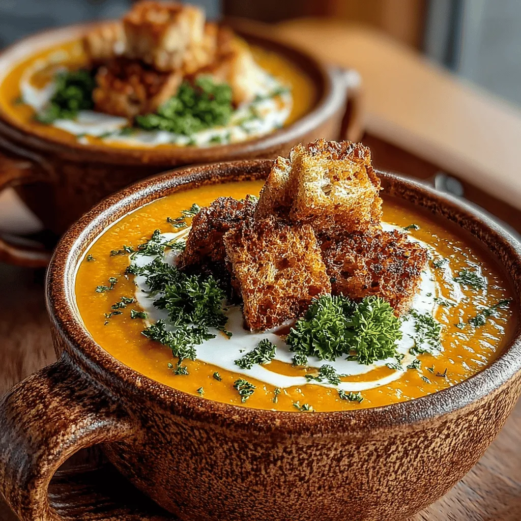 - 1 medium butternut squash - 2 tablespoons olive oil - 1 medium onion, chopped - 3 cloves garlic, minced - 1 tablespoon fresh ginger, grated - 4 cups vegetable broth (or chicken broth) - 1 teaspoon ground cinnamon - 1/2 teaspoon ground nutmeg - Salt and pepper to taste - 1 cup coconut milk (or heavy cream) - Fresh herbs (such as parsley or chives) for garnish - Optional: croutons for added texture