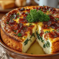 The Savory Bacon & Spinach Egg Bake is the ultimate breakfast dish, seamlessly combining the protein-rich goodness of eggs with the irresistible flavors of crispy bacon and fresh spinach. Whether you're hosting a brunch gathering or simply looking to elevate your weekday breakfast routine, this hearty recipe is both delicious and straightforward to prepare. With its harmonious blend of ingredients and ease of preparation, this egg bake has become a beloved staple in many households, appealing to a wide range of palates. In this article, we will explore the essential ingredients that make this dish a standout, provide step-by-step instructions for achieving perfect results, and highlight the nutritional benefits of each component.