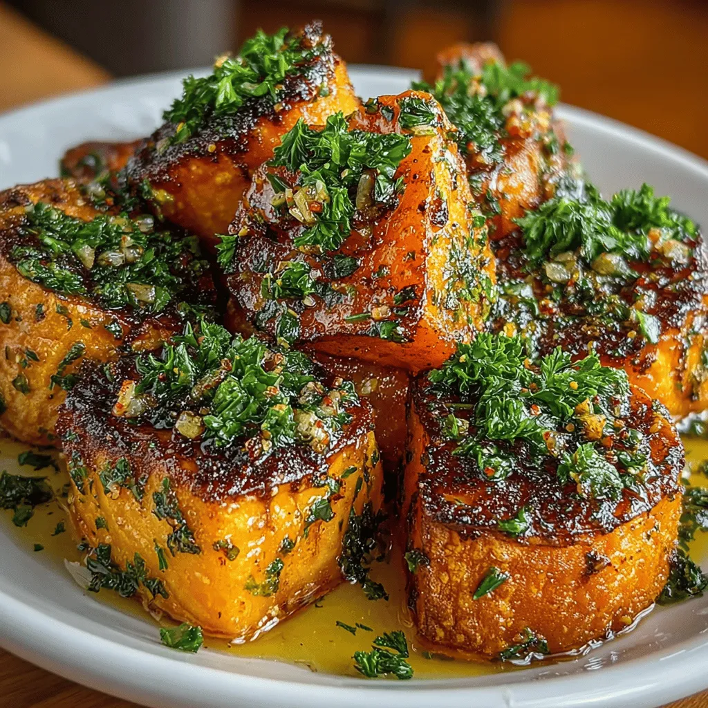 Adding a sprinkle of fresh parsley not only enhances the visual appeal of your Honey Butter Roasted Sweet Potatoes but also contributes a delightful burst of freshness. This simple garnish can elevate your dish, making it feel more complete and vibrant on the plate. When you're ready to serve, chop some fresh parsley finely and scatter it over the top of your sweet potatoes just before serving. This small touch can make a significant difference in the overall presentation and flavor profile.