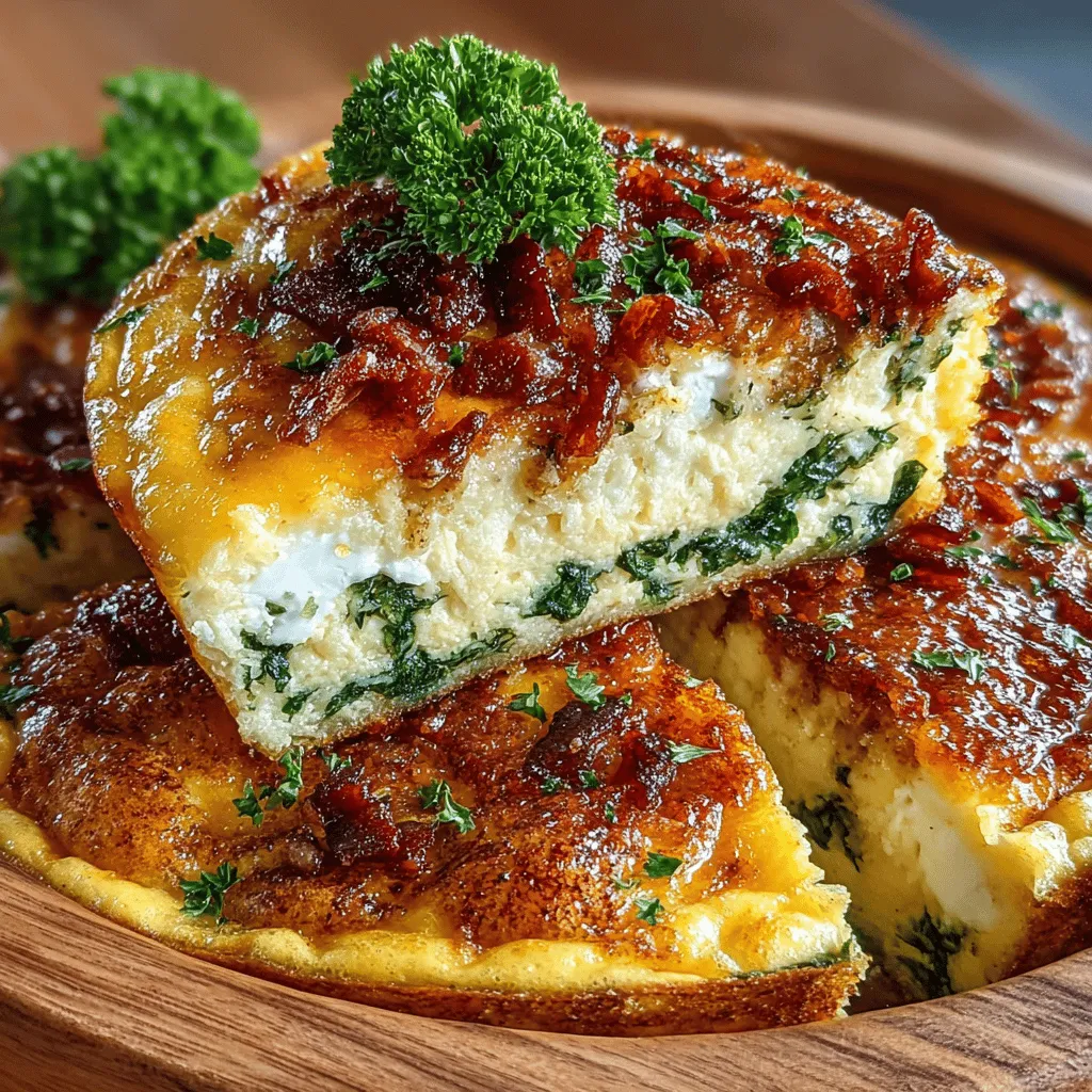 The Savory Bacon & Spinach Egg Bake is not just a meal; it’s an experience that brings together rich flavors and nutritious ingredients. This hearty dish is perfect for breakfast, brunch, or even a light dinner, making it a versatile choice for any time of the day. With its delectable combination of crispy bacon, fresh spinach, and creamy eggs, it caters to both the subtle palate and those craving something more robust. Whether you’re a novice cook just getting started in the kitchen or a seasoned chef looking for an easy yet impressive recipe, this egg bake is sure to be a crowd-pleaser. Its simple preparation process and wholesome ingredients make it an ideal option for family gatherings, ensuring everyone leaves the table satisfied and nourished.