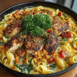 To ensure that your chicken is flavorful and tender, seasoning is key. Start with a simple rub of Cajun seasoning, salt, and pepper. This combination will infuse the chicken with a delightful flavor that complements the creamy pasta.