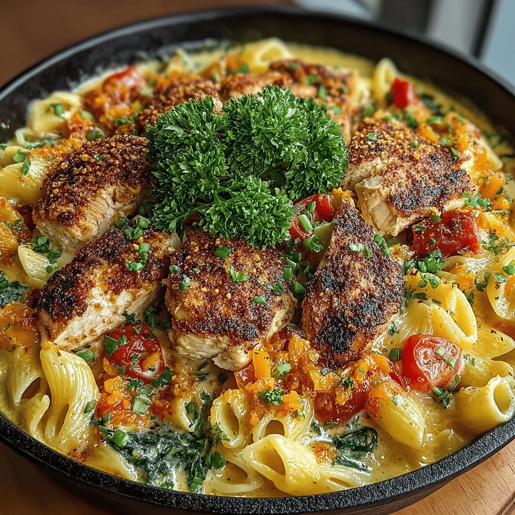 To ensure that your chicken is flavorful and tender, seasoning is key. Start with a simple rub of Cajun seasoning, salt, and pepper. This combination will infuse the chicken with a delightful flavor that complements the creamy pasta.