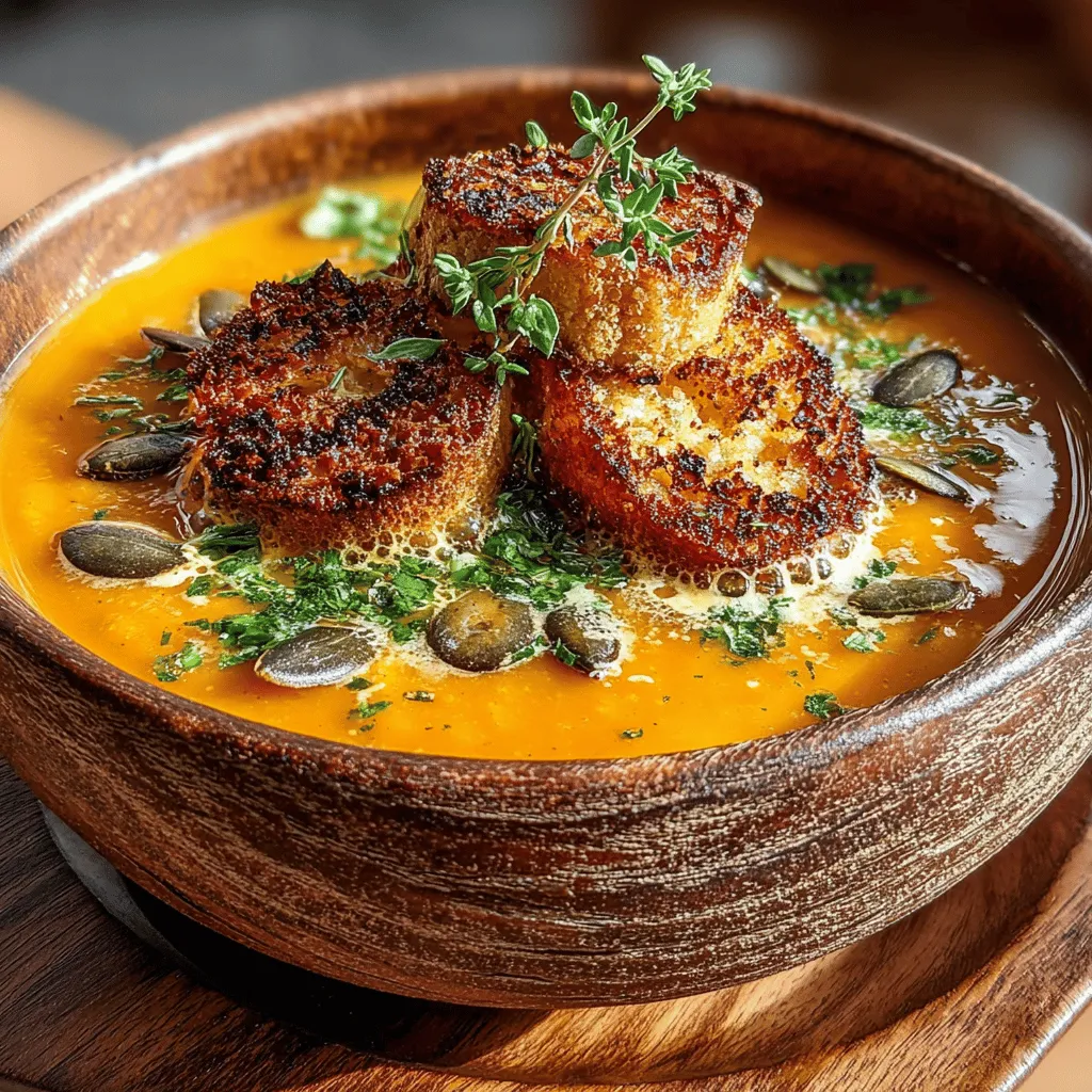- 1 medium butternut squash (about 2 to 3 pounds) - 1 medium onion, chopped - 2 cloves garlic, minced - 2 tablespoons olive oil - 4 cups vegetable broth (or chicken broth) - 1 teaspoon dried thyme - 1 teaspoon ground cumin - 1/4 teaspoon ground nutmeg - 1 cup coconut milk (or heavy cream for a richer taste) - Salt and pepper to taste - Fresh herbs (such as parsley or cilantro) for garnish (optional)