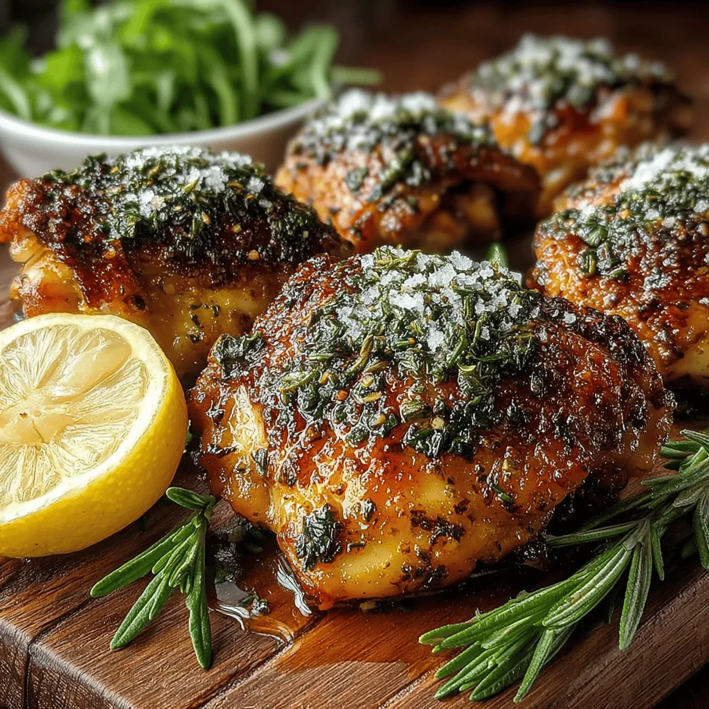 Roasted Garlic and Herb Chicken Thighs is a dish that embodies comfort and flavor, making it a perfect choice for any occasion. The combination of succulent chicken thighs, aromatic garlic, and fresh herbs creates a mouthwatering experience that is hard to resist. As the chicken roasts, the garlic caramelizes, releasing a heavenly aroma that will fill your kitchen and tantalize the senses. This simple yet elegant recipe is ideal for family dinners or gatherings with friends, effortlessly elevating your meal with its rich flavors and inviting presentation.