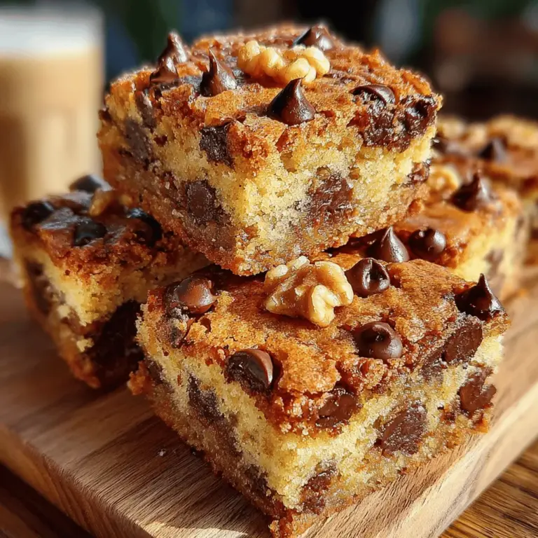 Blondies have carved out a special niche in the dessert world, beloved for their rich, buttery flavor and chewy texture. Often compared to their darker cousin, brownies, blondies offer a delightful twist by spotlighting the sweet, caramel notes of brown sugar. Among the various iterations of this classic treat, chocolate chip blondies stand out as a fan favorite, thanks to their irresistible combination of flavors. The appeal of chocolate chip blondies lies not only in their sweet, buttery richness but also in their versatility; they can be enjoyed as a simple snack, a decadent dessert, or even a special treat for gatherings.